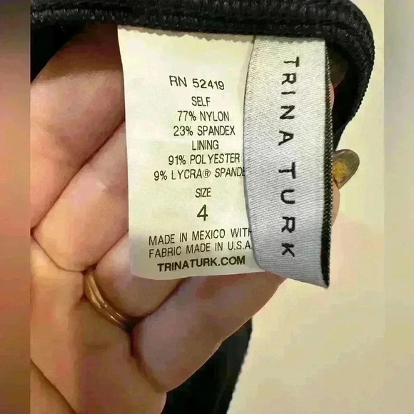 Trina Turk Black One Piece Swimsuit Size 4 - Picture 3 of 3